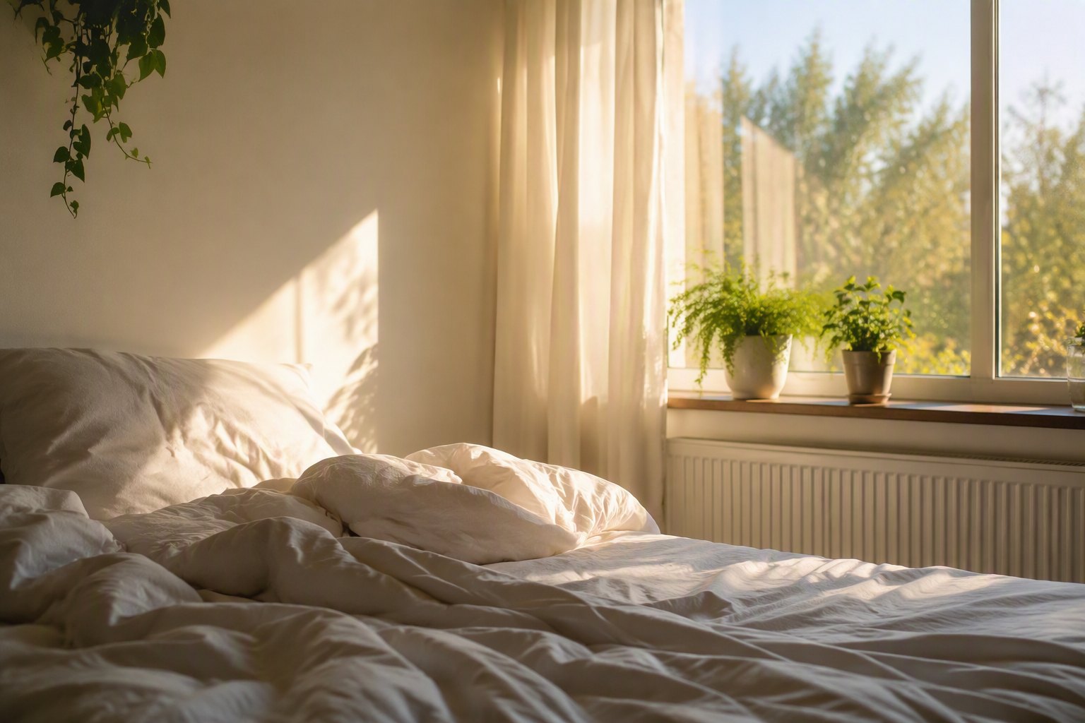 Morning light in a bedroom representing waking unrefreshed